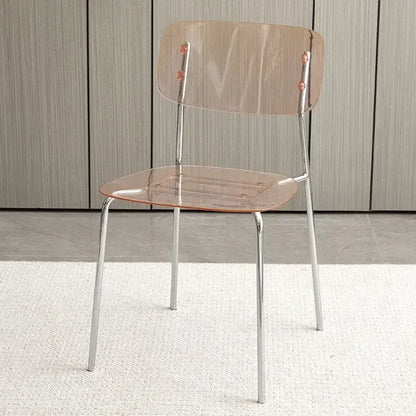 Modern Simple Household Transparent Dining Chair Backrest Single Person Leisure Net Red Table Plastic Chair Makeup Chairs  стул