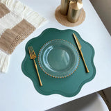 1/4/6PCS Round Placemat Sets, Luxury Faux Leather Table Mats, Embossed Flower Shaped Place Mats, Table Pad, 테이블매트, Салфетки