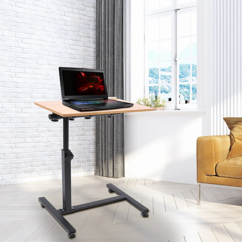 Adjustable Laptop Desk 360° Rotating Tabletop Mobile Stand Home Office Tray Standing Rolling Study Table Computer Workstation