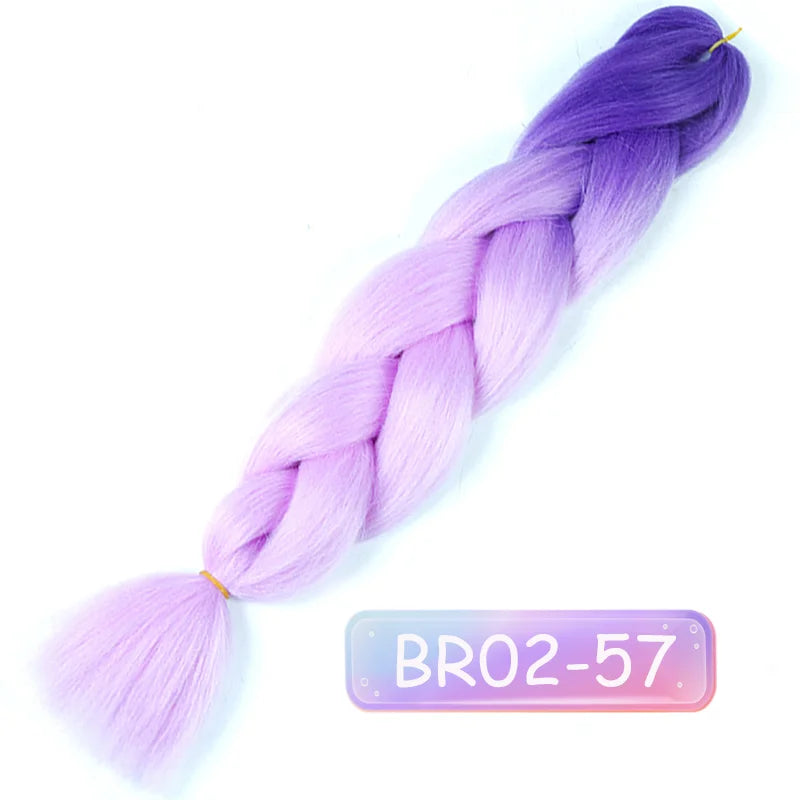 Lupu 24 "extensões de cabelo sintético longo ombre trança para mulheres preto roxo rosa azul loiro jumbo tranças suporte atacado