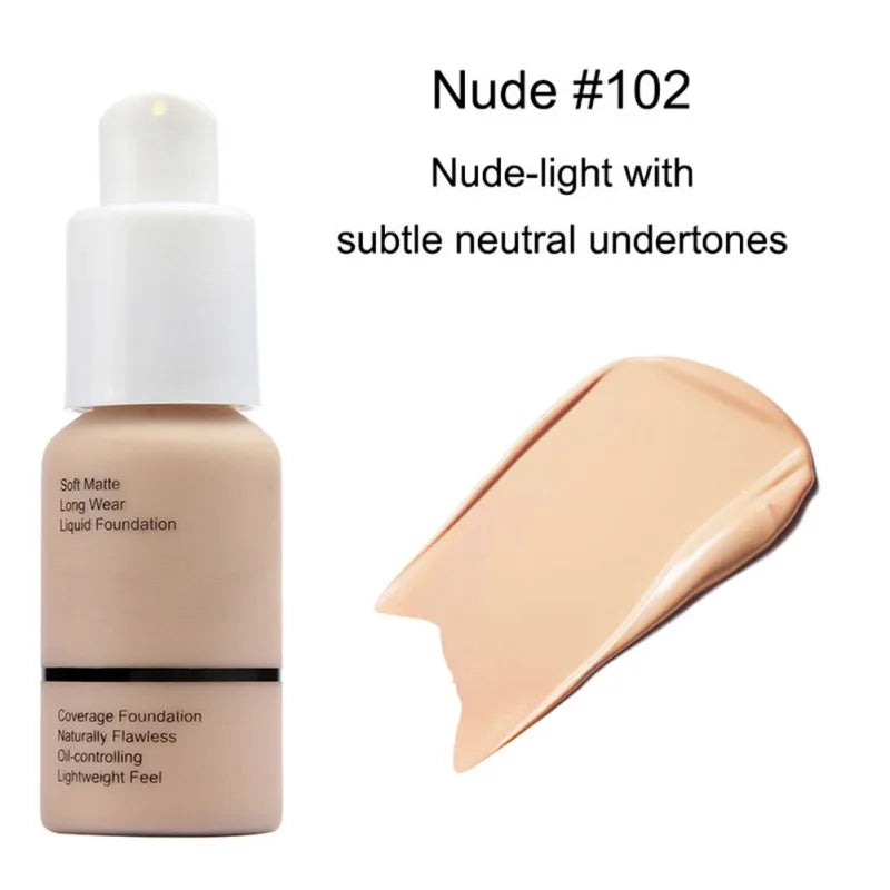 10 cores rosto base líquida natural fosco controle de óleo corretivo maquiagem iluminar o tom da pele suave profissional 8 cores