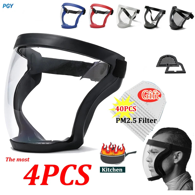 Máscara transparente da proteção facial, protetor facial, máscara protetora da segurança exterior, tampa principal, proteção do trabalho, splashproof