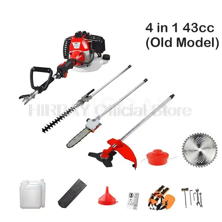 Lawn Mower Hedge Trimmer Chainsaw Gasoline Engine Strimmer Chainsaw High Branch Pruning Hedge Cutter Multi-Purpose Garden Tools