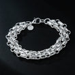 Fine 925 Sterling Silver Bracelet for Women and Men, Noble Nice Chain, Solid Charms, Wedding Party Gift, Fashion Jewelry, Hot Model 