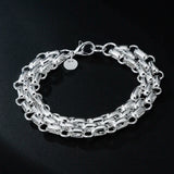 Fine 925 Sterling Silver Bracelet for Women and Men, Noble Nice Chain, Solid Charms, Wedding Party Gift, Fashion Jewelry, Hot Model 