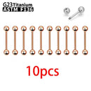 1/5/10pcs G23 Titanium External Internal thread Piercing Jewelry 14G 16G Long Industrial Sexy Barbell Barbell Ring Tongue