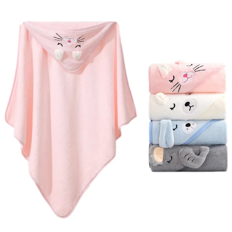 Toallas de baño con dibujos de animales para bebés, suaves y con capucha para recién nacidos, bata de baño para niños pequeños, cálida manta para dormir para niños y niñas.