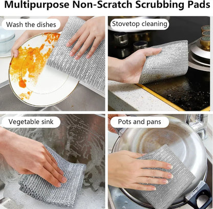 Paño de limpieza mágico grueso de doble cara, de alambre de acero y metal, para cocina, lavavajillas, ollas, utensilios de limpieza, 20 unidades