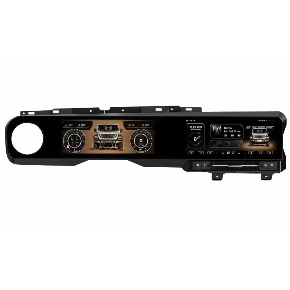 For Jeep Wrangler 2018-2022 Carplay LCD Instrument Panel Dual Screen Android Multimedia Video Player GPS Navigation Android Auto