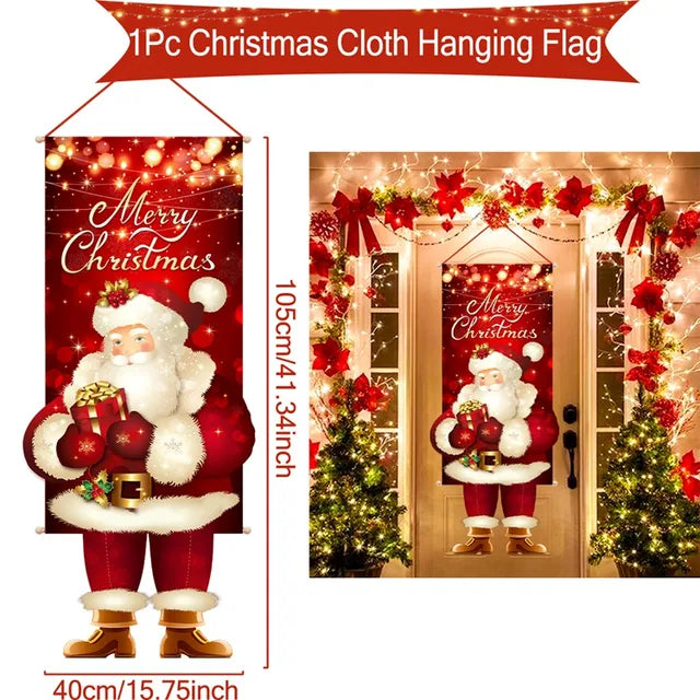 Pancarta colgante de Papá Noel, adornos navideños para el hogar, regalos de Año Nuevo 2023 y 2024 
