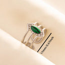 1pc Green Turquoise Ring Hippie Stainless Steel Silver Color Charm Opening Adjustable Ring Women Chunky Bohemian Party Jewelry