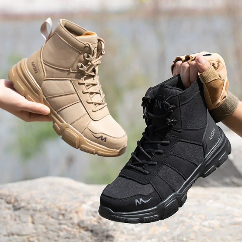 Work Boots Indestructible Safety Shoes Men Steel Toe Shoes Puncture-Proof Sneakers Women Non Slip Work Shoes Male Tactical Boots
