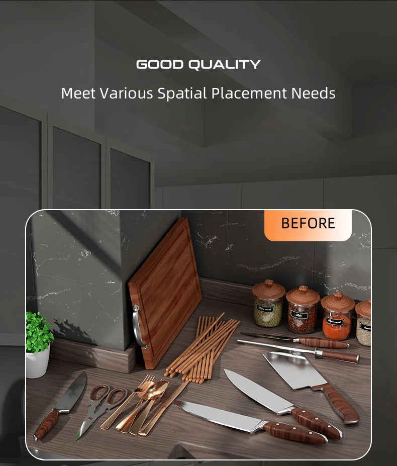 Multifunction Knife Holder Cutting Board Stand Knife Stand Household Holder Knife Desktop Stand Kitchen Tool Utensil Organizer
