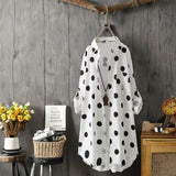 Chic Plus Size Polka Dot Long Sleeve Shirt Classic Button Front Design Stylish Women's Comfortable Casual Wear New Style