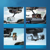 Rearview Mirror Phone Holder for Car, 360 Rotation Phone Mount, Stable Gripper Smartphone Navigation Bracket for iPhone Samsung Xiaomi