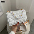 Winter Large Shoulder Bags for Women Stone Pattern PU Leather Crossbody Bags Brand Pink Tote Handbags Chains Shopper Clutch Purse