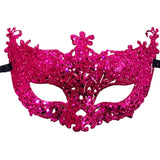 Máscara Veneziana de Baile de Máscaras com Glitter e Fitas para Mulheres – Estilo Misterioso para Halloween e Festas a Fantasia