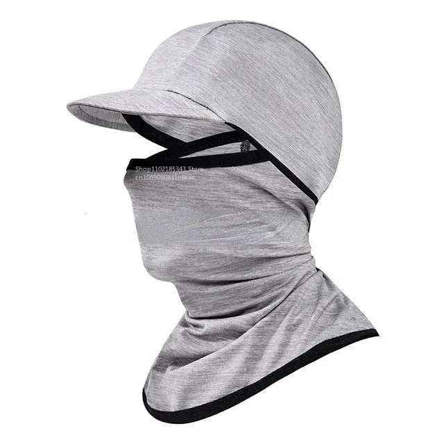 Gorro con capucha y protector solar para la cara, protección UV, de seda fría, para hombres y mujeres, ciclismo, escalada, correr, protector solar, capota de montar