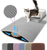 Cat Litter Mat Double Layer Pet Non-Slip Large Cat Litter Box Filter Mat Wear-Resistant Waterproof Anti-Slip Cat Litter Mat