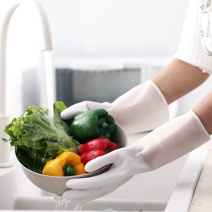 Guantes para lavar platos, resistentes al agua, de goma, finos, de látex, para mujer, #2723