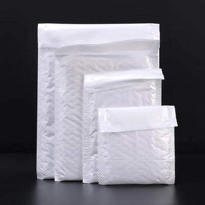 Bubble Mailers para embalagem de correio, envelope acolchoado branco, auto selo, sacos de envio, presente, atacado, 100pcs