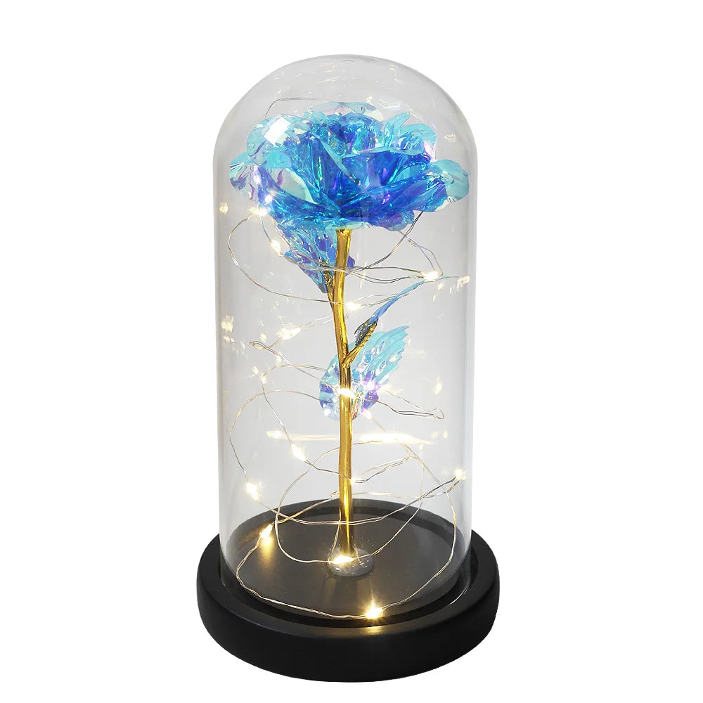 Envío directo de flores artificiales Galaxy Rose, La Bella y la Bestia, decoración de boda, regalo creativo para el Día de San Valentín, regalo para la madre.