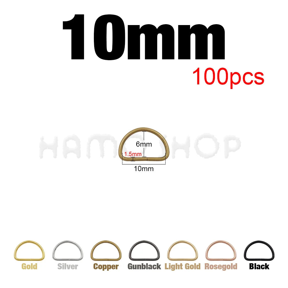 Hebilla ajustable de metal con anilla en D para correas de mochilas, bolsos, collares de gato y perros, accesorios de bricolaje, 20-1000 unidades