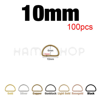 Hebilla ajustable de metal con anilla en D para correas de mochilas, bolsos, collares de gato y perros, accesorios de bricolaje, 20-1000 unidades