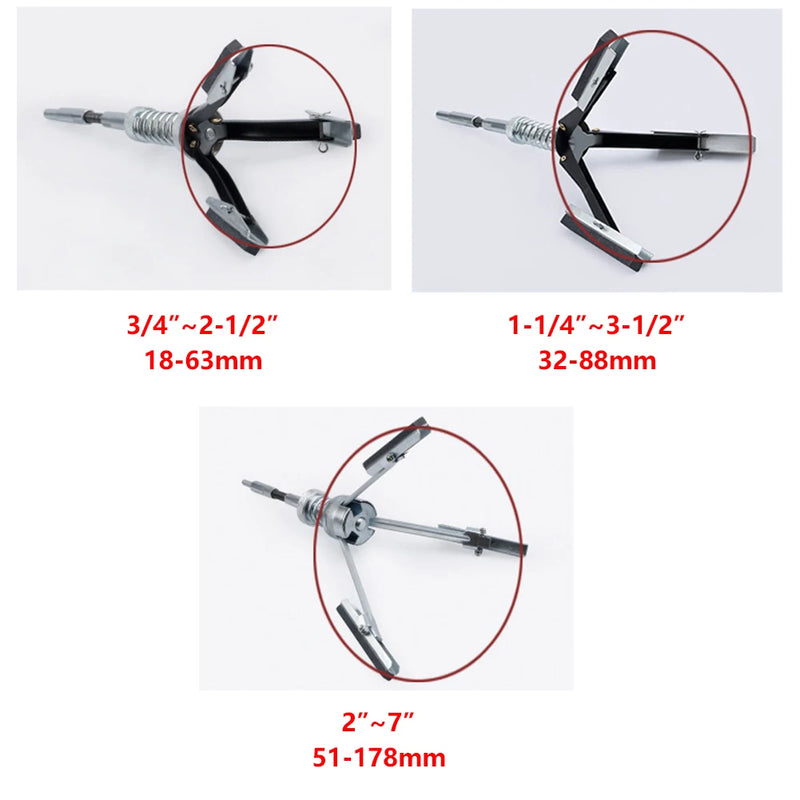 Lijadora de cilindros de tres mordazas, rectificadora de diámetro interior de acero, herramienta de bruñido de cilindros de freno de motor de automóvil, bruñidor de eje flexible de 19-64 mm