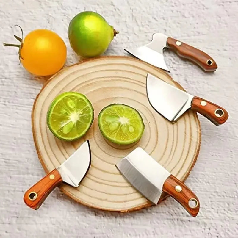 4 unids/set cuchillo de bolsillo de acero inoxidable, Mini cuchillo de cocina, llavero EDC, cuchillo de Unboxing portátil, cuchillo de corte de pesca