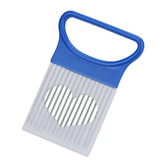 Effortlessly Slice Onions with this 1pc Colorful Onion Slicer Kitchen Stainless Steel Potato Chip Onion Holder