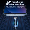 Toocki LED Display USB Cable For iPhone 14 13 12 11 Pro Max Fast Charger Charging Lightning 2.4A USB Wire Cord X XR 8 7 1m 2m