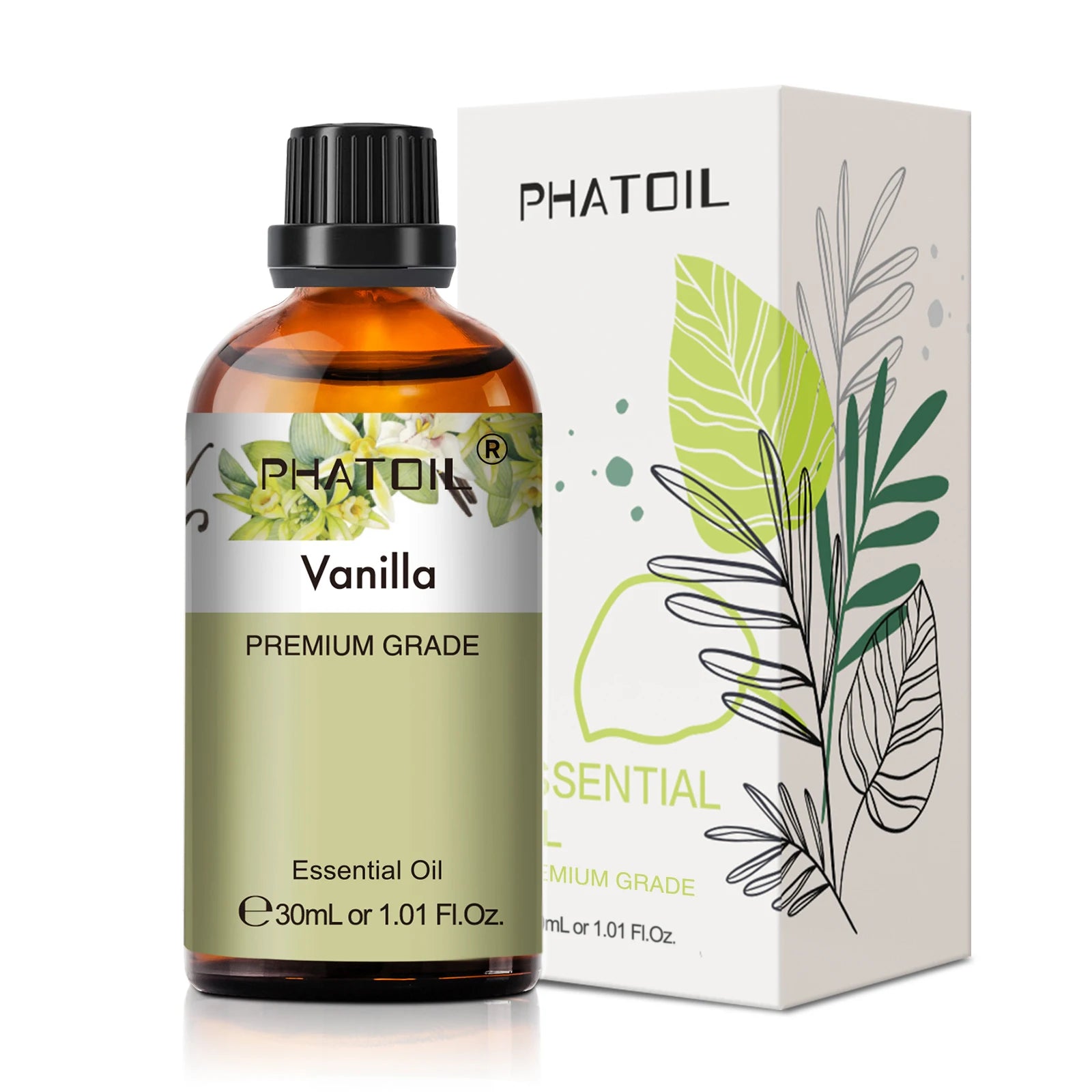 PHATOIL 30ml Óleos Essenciais de Lavanda, Hortelã-pimenta, Baunilha e Melaleuca para Aromaterapia e Fabricação de Velas - Óleos Aromáticos Naturais de Eucalipto