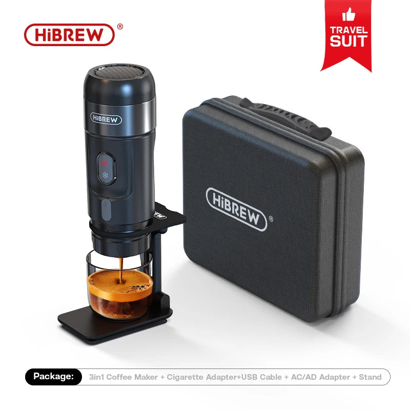 HiBREW Portable Coffee Machine for Car & Home, DC12V Espresso Coffee Maker Fit Nespresso Dolce Pod Capsule Coffee Powder H4A