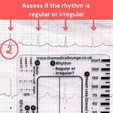 ECG 7 Step Ruler, Ruler Card for ECG/EKG Interpretation, Portable Pocket ECG EKG Reference Guide with Sheath, Emergency tool