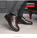 Hot Sale Men Genuine Leather Casual Shoes Soft Sole Lace-up Luxury Brand Middle-aged Old Man Dad Lightweight Loafers Shoes