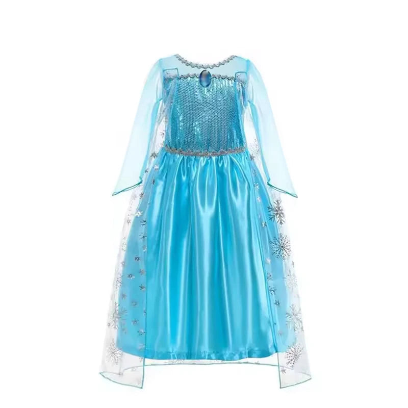 Snow Queen Elsa Dresses for Girls Costumes Kids Cosplay Halloween Princess Children Gowns Clothing Party Dresses Outfits 2-10Yrs