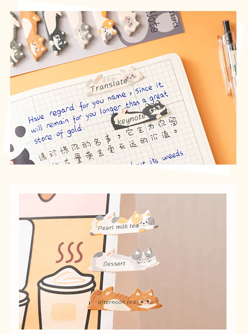 1 Set Stationery DIY Leisure Cat Series Cute Paper Memo Pad Sticker Post Sticky Notes Notepad School Office Supplies