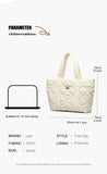 LEE Large Soft Puffer Bag Women Big Size College Students Laptop Book Quilted Tote Bag Lady Down-filled Shopping School Bags