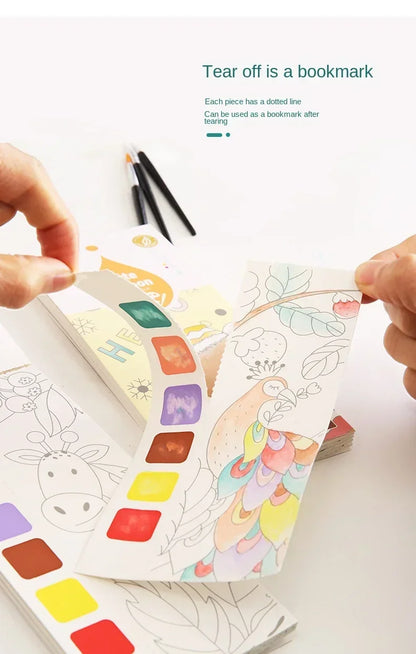 20 Sheets Portable Children Watercolor Painting Book Paint with Water Kids Gouache Graffiti Picture Coloring Drawing Toys Gifts