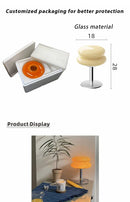 Macaron Glass Table Lamp Trichromatic Dimming Living Room Atmosphere Lamps Eye Protection Night Light Girl Bedroom Bedside Decor