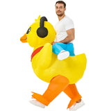 Adult Rooster Inflatable Costume Funny Unicorn Elk Animals Inflatable Suit Halloween Carnival Half Body Blow Up Suit for Cosplay