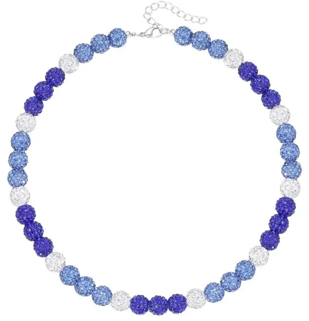 Collar de cadena de cuentas de béisbol para hombre, colección Shiny Ice, collar de béisbol, regalo para niños, amantes de los equipos de béisbol, 45 cm 