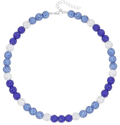Collar de cadena de cuentas de béisbol para hombre, colección Shiny Ice, collar de béisbol, regalo para niños, amantes de los equipos de béisbol, 45 cm 