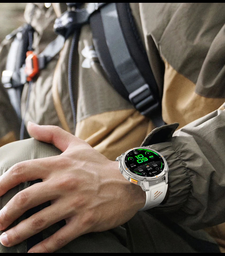Novo Smartwatch T-Rex3 Pro 2026 – Bateria de 1100mAh, GPS com rastreamento de rota, Resistência à água 5ATM, Monitoramento de esportes e corrida, Bússola, Estilo militar