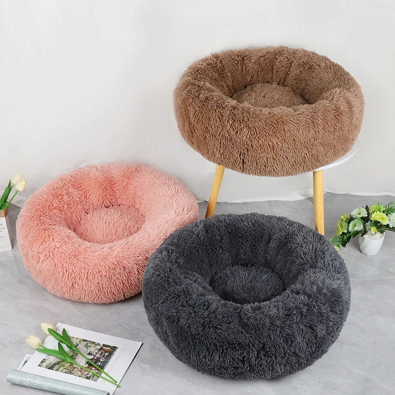 Nido de felpa para mascotas, nido de invierno para gatos, nido para perros, cálido, desmontable y lavable, redondo, nido para gatos, cama para mascotas, decoración Universal de temporada