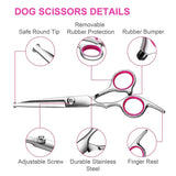 4pcs Pet Safe Scissors - Ambidextrous Stainless Steel Dog Grooming Shears with Safe, Round Head for Precision Trimming
