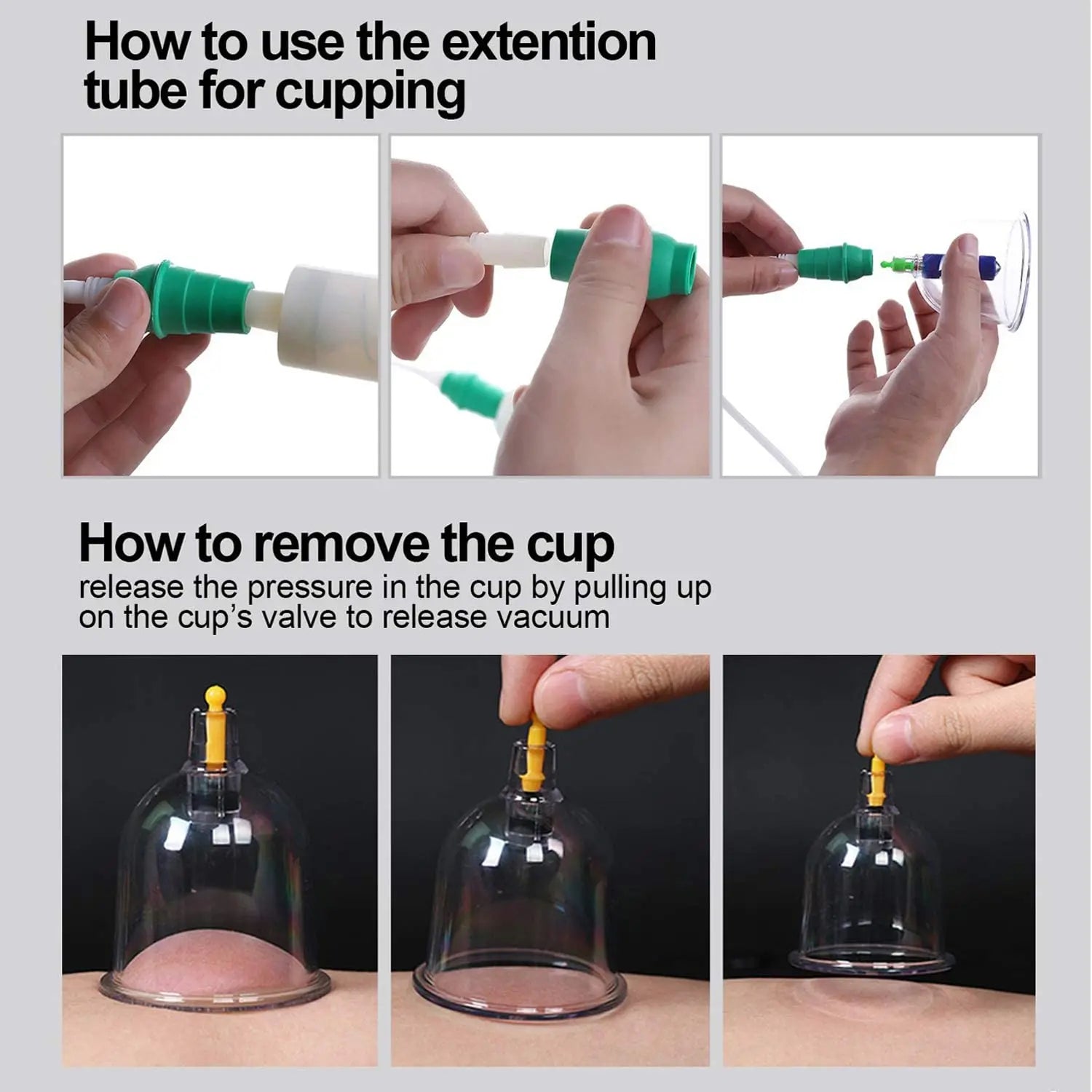 12Pcs Vacuum Cupping Sets with Pumping Gun Suction Cups Back Massage Body Cup Detox Anti Cellulite Cans Healthy Care Jars