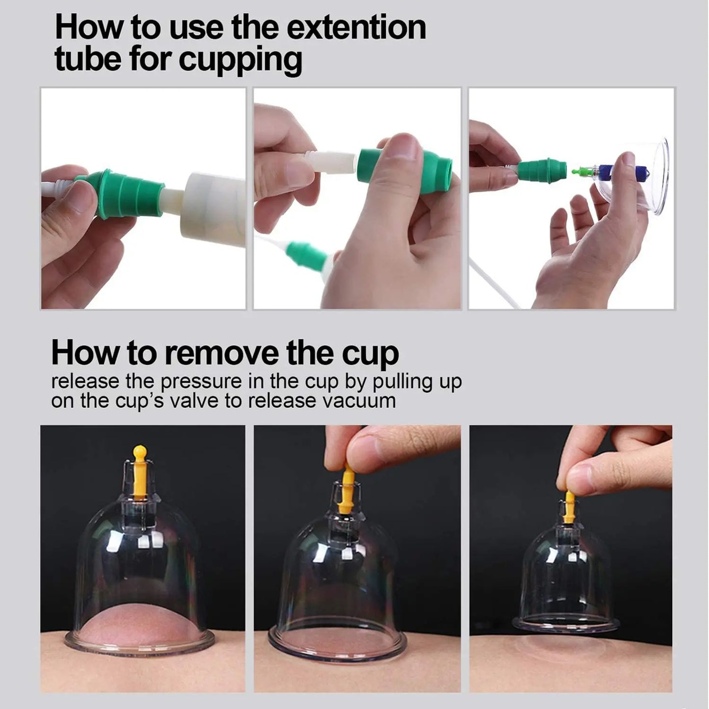 12Pcs Vacuum Cupping Sets with Pumping Gun Suction Cups Back Massage Body Cup Detox Anti Cellulite Cans Healthy Care Jars