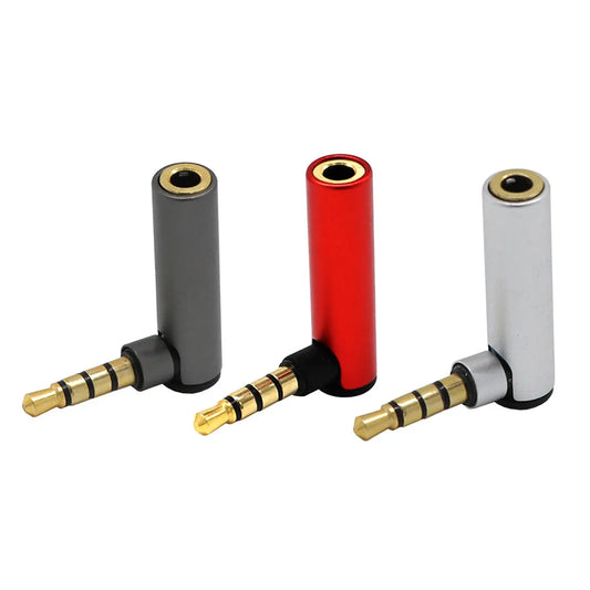 3 Pcs Headphone Adapter Transducer Cell Headset Plug Male to Female Right Angle